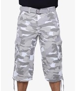 X-Ray Men&#39;s Belted Capri Cargo Shorts - White Camo-33W - $552.31 MXN