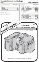 Cascade Bicycle Saddle Bags #201 Sewing Pattern (Pattern Only) gp201 - $8.00