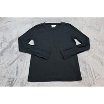 Madewell Shirt Women Small Black Casual Long Sleeve Crewneck 100% Cotton - $18.69