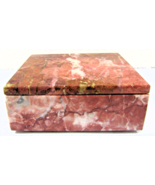 Postmodern Vintage Pink Marble Stone Lidded Box  - $137.61