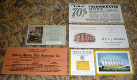 (5) Antique Ink Blotters Group Lot - Quincy Mutual, Lumbermens Mutual, T... - $17.50