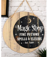 Wicca Witch Magic Shop Fine Potions Spells &amp; Elixirs MDF Wood Wall Sign ... - £15.79 GBP