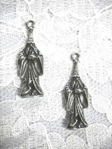 3D Fantasy Wizard Solid Detailed Charms Dangling Usa Cast Pewter Earrings - £9.48 GBP