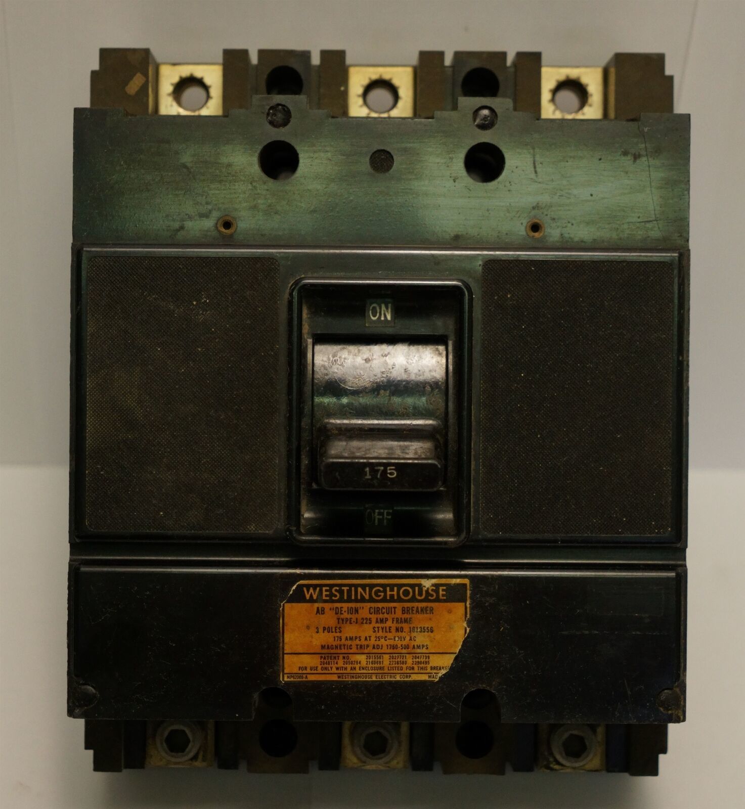 Westinghouse AB DE-ION Circuit Breaker Type-J , 175A, 3 Pole , 600V - $197.97