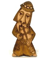 Vtg Hand Carved Wood Gypsy Man Fiddler Violin Player - 8&quot; Tall - Rare - €31,73 EUR