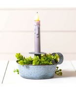 Rustic Candle Holder With candle in weathered Tin - $42.08 CAD