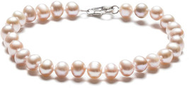 SilverLuxe Sterling Silver Genuine Freshwater Pearl Blush Bracelet 5-6mm 7.5&#39; - £52.06 GBP