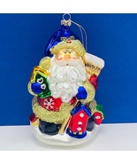 Santa Claus Christmas ornament vtg holiday tree decor glass rainbow nort... - £11.59 GBP