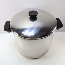 Vintage Revere Ware 8 Qt. 94l Stock Pot Stainless Steel Tri-Ply DISC Bot... - $28.45