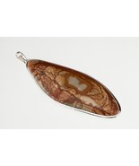 Beautiful Brown Agate Sterling Silver Pendant 49.3 gr 110 mm Tall - $479.36 CAD