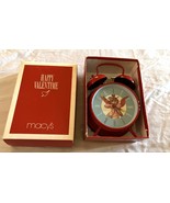 Macy&#39;s Happy Valentine Day Clock Cupid Vintage Collectible Alarm Wind Up... - $32.33