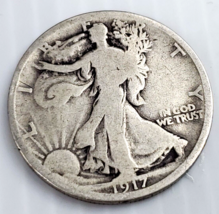 Walking Liberty Half Dollars 90% Silver Circulated  1917 - £15.98 GBP