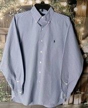 Ralph Lauren Men&#39;s Shirt Size S McMeel Button Down Cotton/Nylon Blue Stripe - $13.86