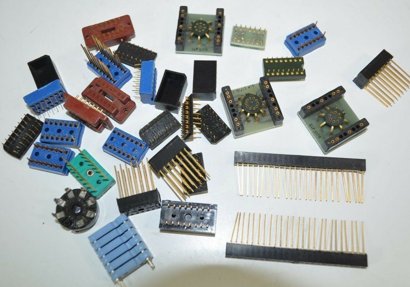 Nice Lot of Various Component Sockets Plug-ins 16P 18P Long &amp; Short Pins... - $11.42