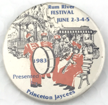 Rum River Festival 1983 Vintage Pin Button Pin-back Princeton Jaycees Ju... - $11.95