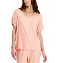 Alfani Super Soft Scoop-Neck Pajama Top -Satin Pink - £11.81 GBP