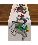 Nepnuser Kentucky Derby Table Runner Horse Race Jockey Decoration Rustic... - £10.96 GBP