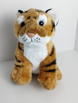 Wild Republic Tiger Cub Plush 11&quot; Sitting Soft Fluffy Stuffed Animal Blue Eyes - £7.12 GBP