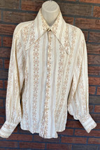 Vintage Jack Mcconnell Blouse Small Long Sleeve Button Front Point Collar Shirt - £370.39 GBP