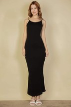 Ribbed Mermaid Hem Camisole Maxi Dress - Elegant Soft Stretch Knit - $19.50