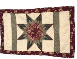 Quilted Star Pillow Bed Sham Floral Large 25 x 41-inch Cotton Polyester ... - $237.10 MXN