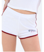 GUESS Green Contrast Trim Terry Knit Shorts White ( M ) - £71.37 GBP