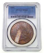 1885 1 $ Dollar D'Argent Morgan Noté Par PCGS Comme MS-64 - $324.90