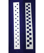 Checkerboard/Star Border Stencil Set-14 Mil Mylar-3&quot; x 23.5  Painting/Cr... - $20.20