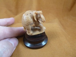 (tb-ele-14) Elephant rearing Tagua NUT palm figurine Bali carving safari zoo - £28.16 GBP