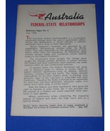 Australia Vintage Pamphlet Booklet Brochure July 1956 Federal-State Rela... - $20.56 CAD