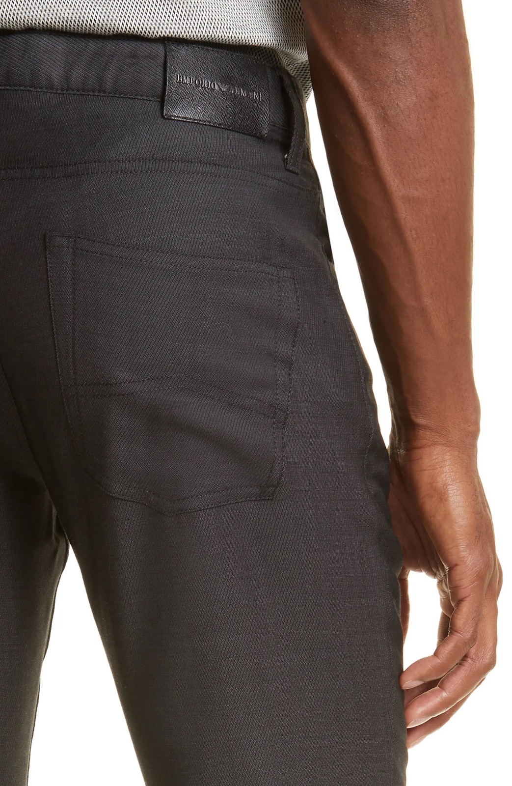 Primary image for EMPORIO ARMANI Five-Pocket Wool Pants, Color Solid Dark Grey, Size 34Us