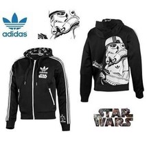 New Adidas Original Stormtrooper Jacket StarWars Flock Track hoodie Blac... - $139.99