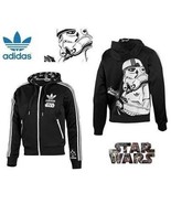 New Adidas Original Stormtrooper Jacket StarWars Flock Track hoodie Black P99646 - $139.99