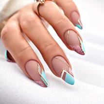 24 Pcs Glossy Almond Shape Press on Nails, - $10.95