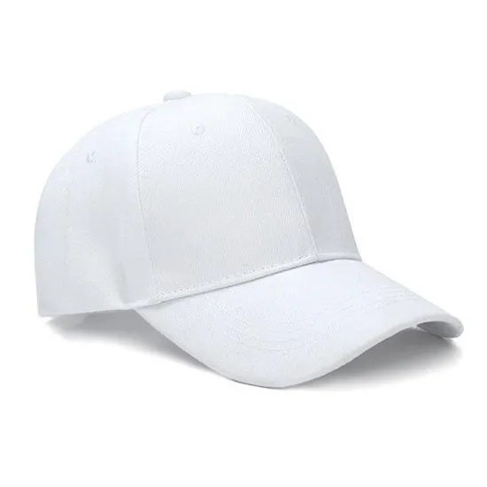 Wholesale Unisex Plain Baseball Cap Hat Adjustable Wool Hook Loop White 1 Pcs - £7.50 GBP