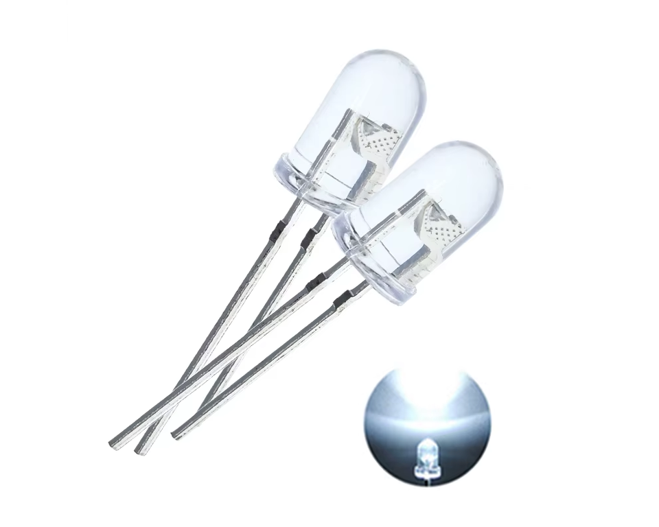 Light Emitting Diodes (25) White 3mm Round Clear LEDs - $4.01