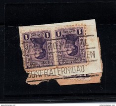 Original 1930 Uruguay 1st Soccer Football World Cup postmark III on fragments &quot; - £55.43 GBP