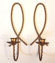 VTG HOMCO Home Interior Gold Twisted Wire SCONCE LOT Hollywood Regency - £23.40 GBP