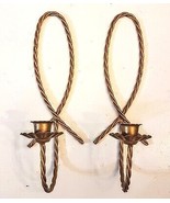 VTG HOMCO Home Interior Gold Twisted Wire SCONCE LOT Hollywood Regency - £23.29 GBP