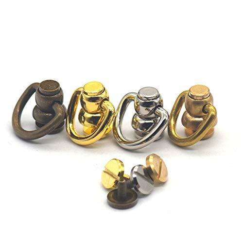 Fujiyuan 10 Pcs 14-16mm Solid Brass D Dee Ring Stud Chain Rope Connector... - $12.24