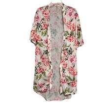 Show Me Your Mumu Womens Kimono Robe Pink Sz S Floral Print Waist Tie - £10.16 GBP