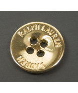 Ralph Lauren gold color metal smooth edge logo Replacement main button .80&quot; - £4.26 GBP