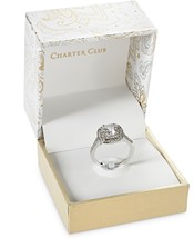 new Charter Club APRIL BIRTHSTONE Double Halo Crystal Center Ring Size 7 - $24.65