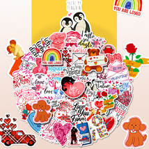 Valentine&#39;s Day Vinyl Decorative Sticker Decals for Laptop Water Bottles... - £7.51 GBP