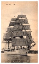 Seven Seas Ship w Masts Black &amp; White Boat Postcard - £7.70 GBP