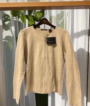 Liz Claiborne Women&#39;s Oatmeal Tan Open Front Zip Up  Sweater Jacket Size... - $27.71