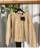 Liz Claiborne Women&#39;s Oatmeal Tan Open Front Zip Up  Sweater Jacket Size... - $519.47 MXN