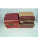 Vintage shabby chic old decor instant library book display 13 HC red bro... - $31.97