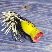 Vintage Hula Popper Green &amp; Yellow 1 7/8&quot; Topwater/Surface Fishing Lure - £9.91 GBP