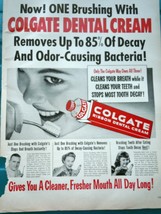 One Brushing With Colgate Dental Cream Magazine Print Art Advertisement ... - £3.13 GBP